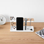 Organiseur de bureau Tower en acier, coloris blanc, détail du produit.