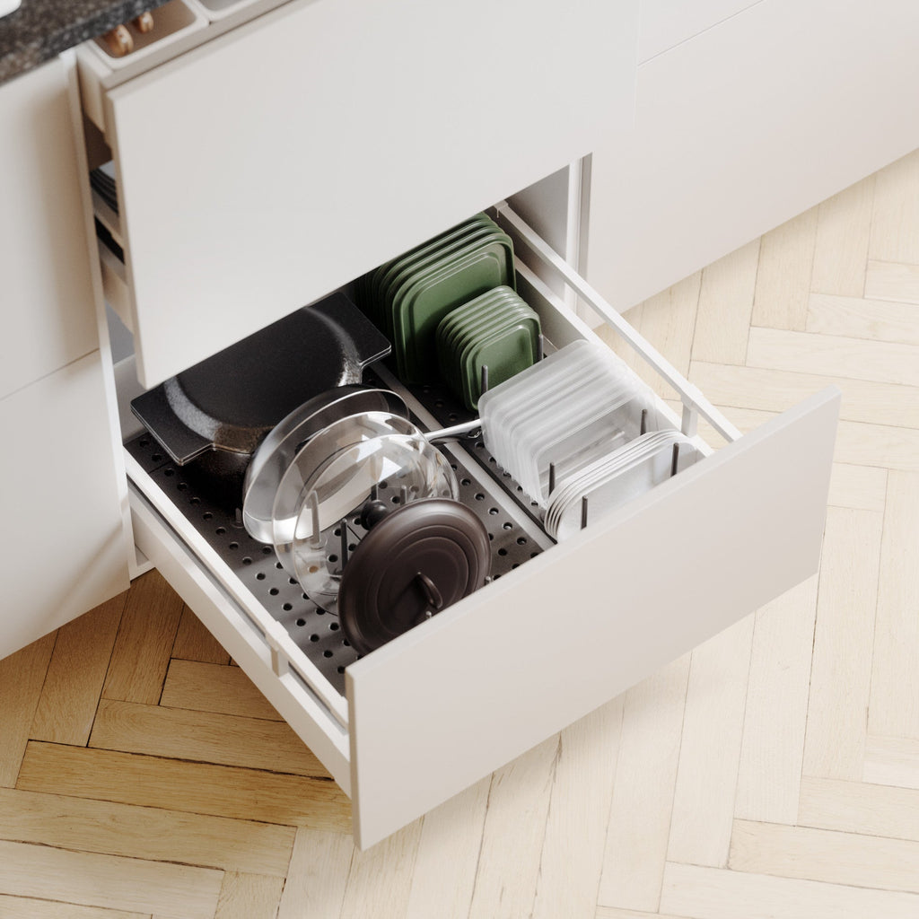 Ensemble de 2 organiseurs de tiroir Peggy, option Anthracite, Lot de 2 ; mise en situation ; objets non inclus.