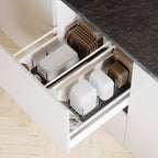 Ensemble de 2 organiseurs de tiroir Peggy, option Anthracite, Lot de 2 ; détail du produit.