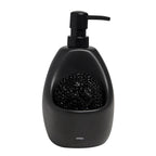 Distributeur de savon Joey avec éponge grattoir, option Noir ; vue principale.