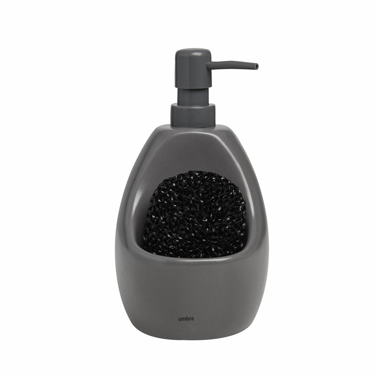 Distributeur de savon Joey avec éponge grattoir, option Anthracite ; vue principale.