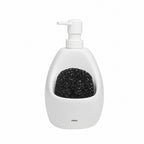 Distributeur de savon Joey avec éponge grattoir, option Blanc ; vue principale.