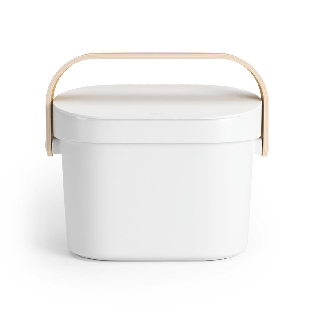 Bac à compost de comptoir Bellwood – 4 L, option Blanc-naturel ; vue principale.