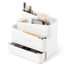 Organisateur à tiroirs Glam Large, option Blanc-gris ; vue principale.